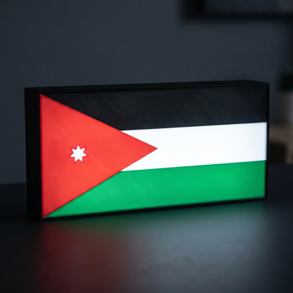 Jordanien Flagge Lampe leuchtend