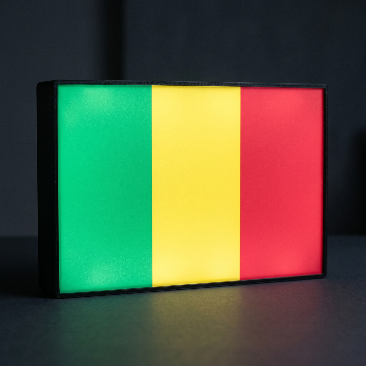 Mali Flagge Lampe leuchtend