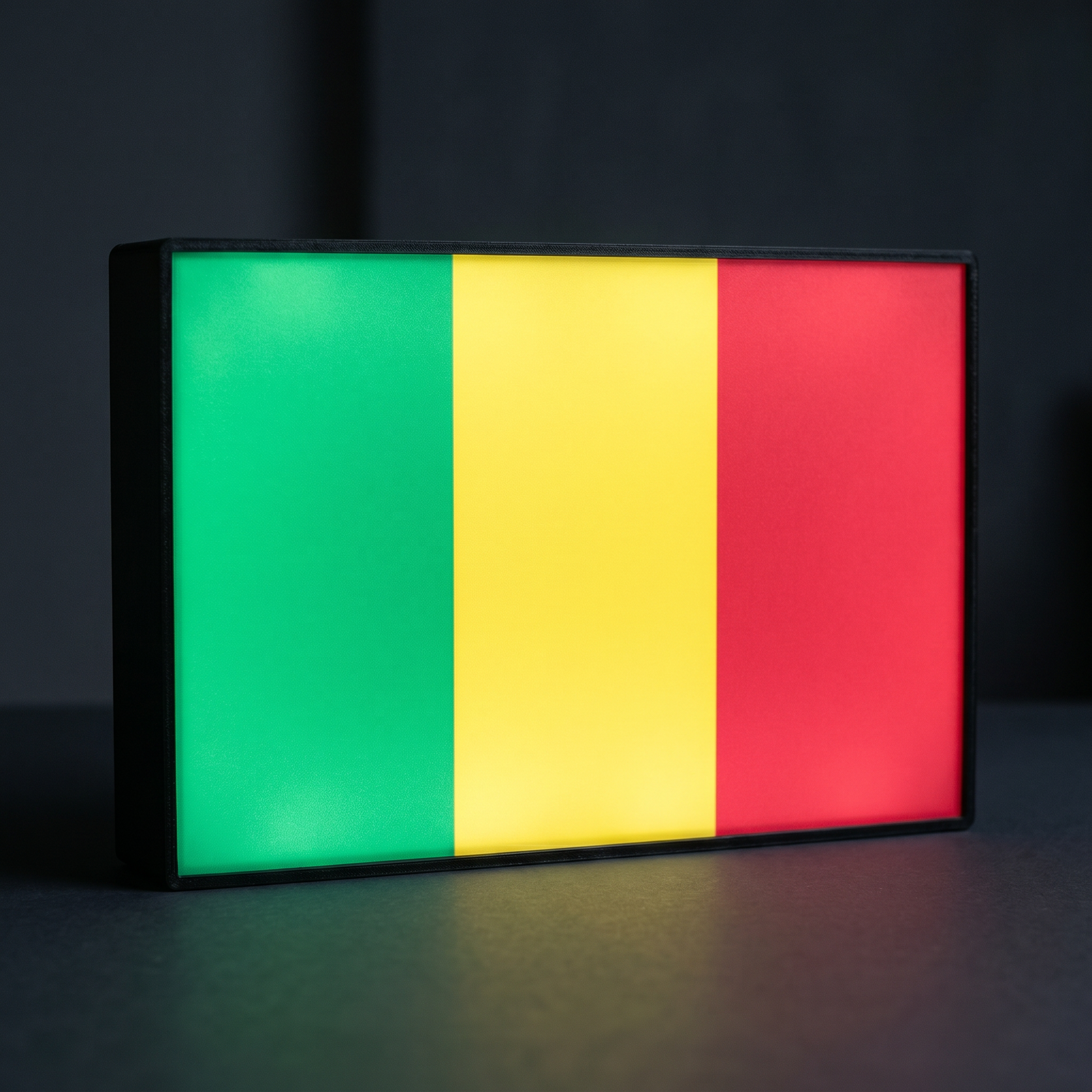 Mali Flagge Lampe leuchtend
