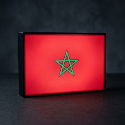 Marokko Flagge Lampe leuchtend