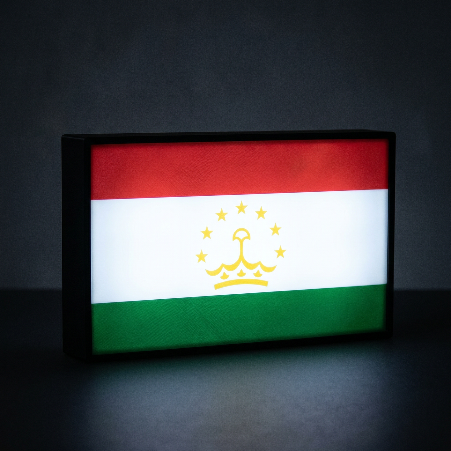 Tadschikistan Flagge Lampe leuchtend