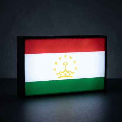 Tadschikistan Flagge Lampe leuchtend