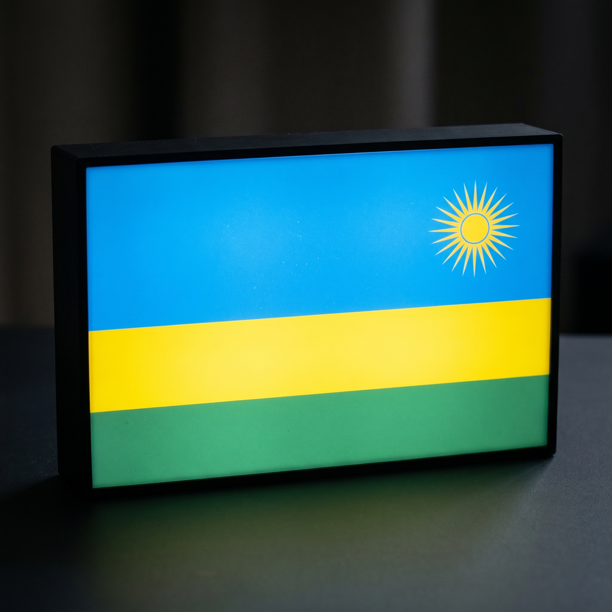 Ruanda Flagge Lampe leuchtend