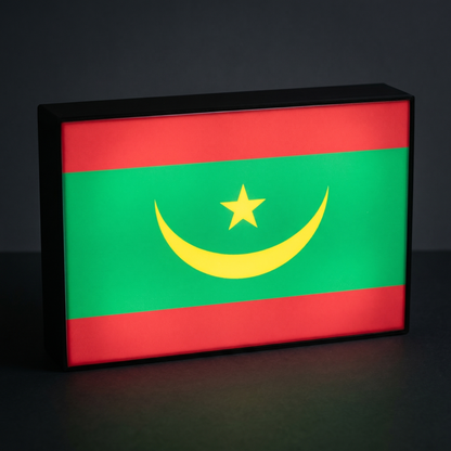 Mauretanien Flagge Lampe leuchtend