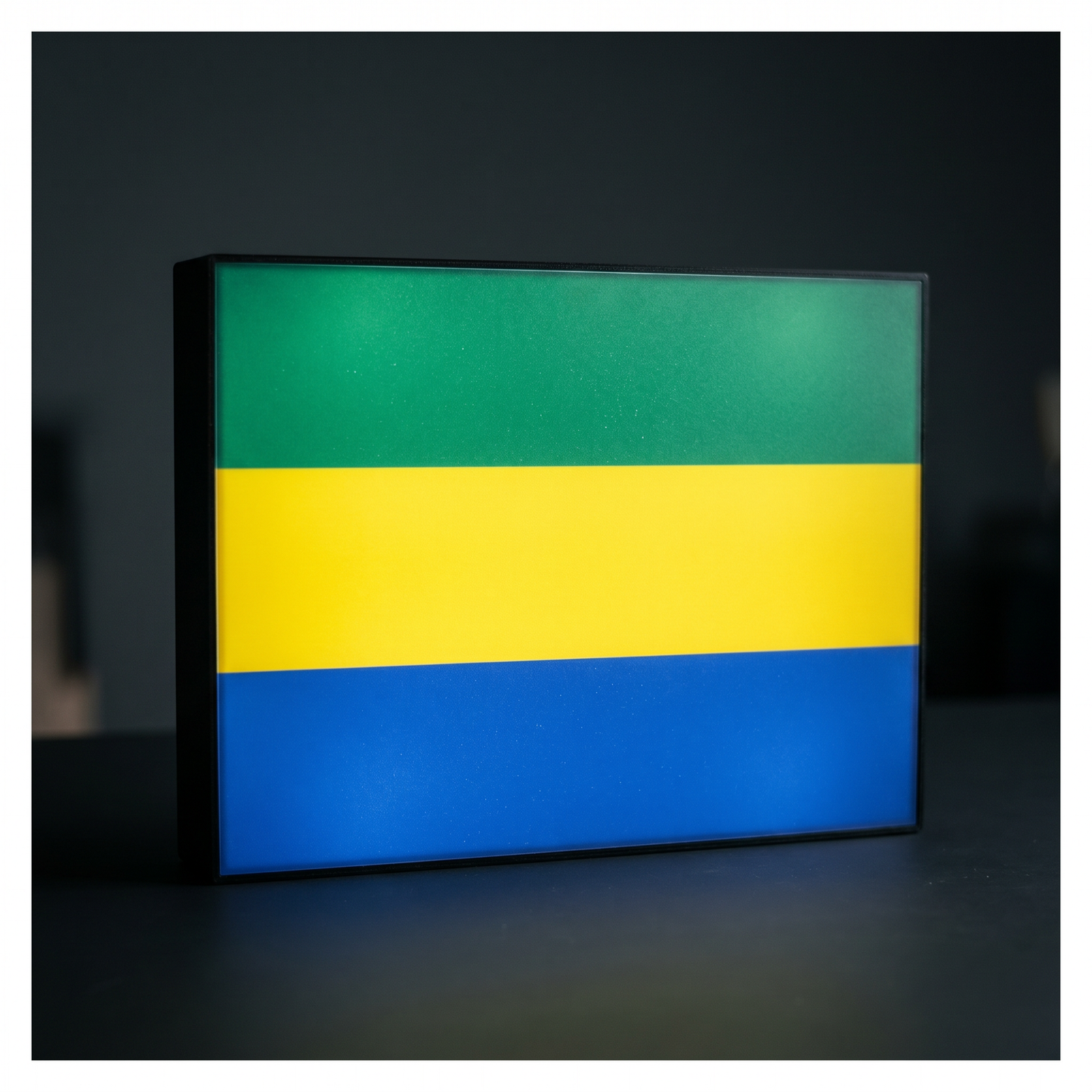 Gabun Flagge Lampe leuchtend