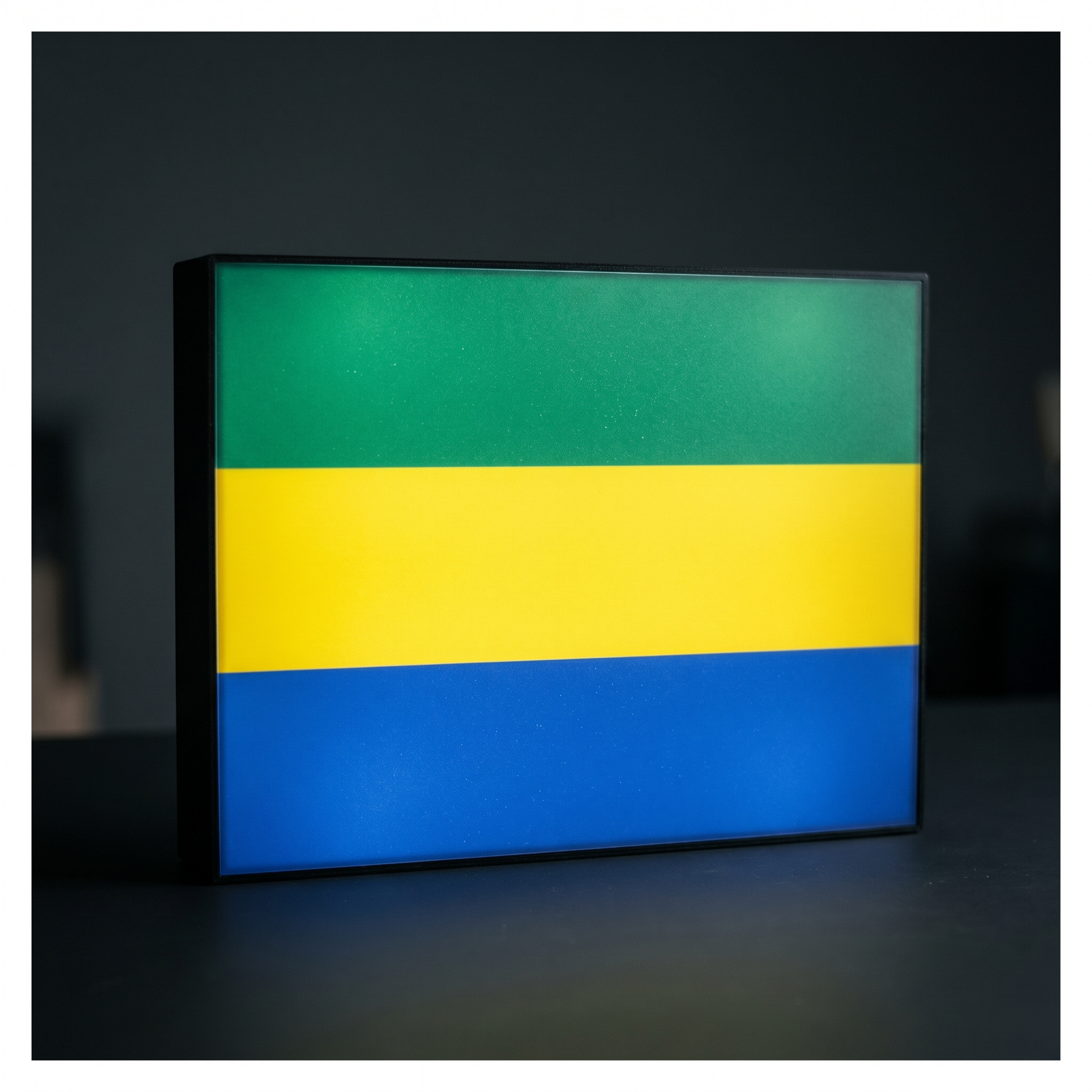 Gabun Flagge Lampe leuchtend