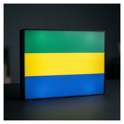 Gabun Flagge Lampe leuchtend