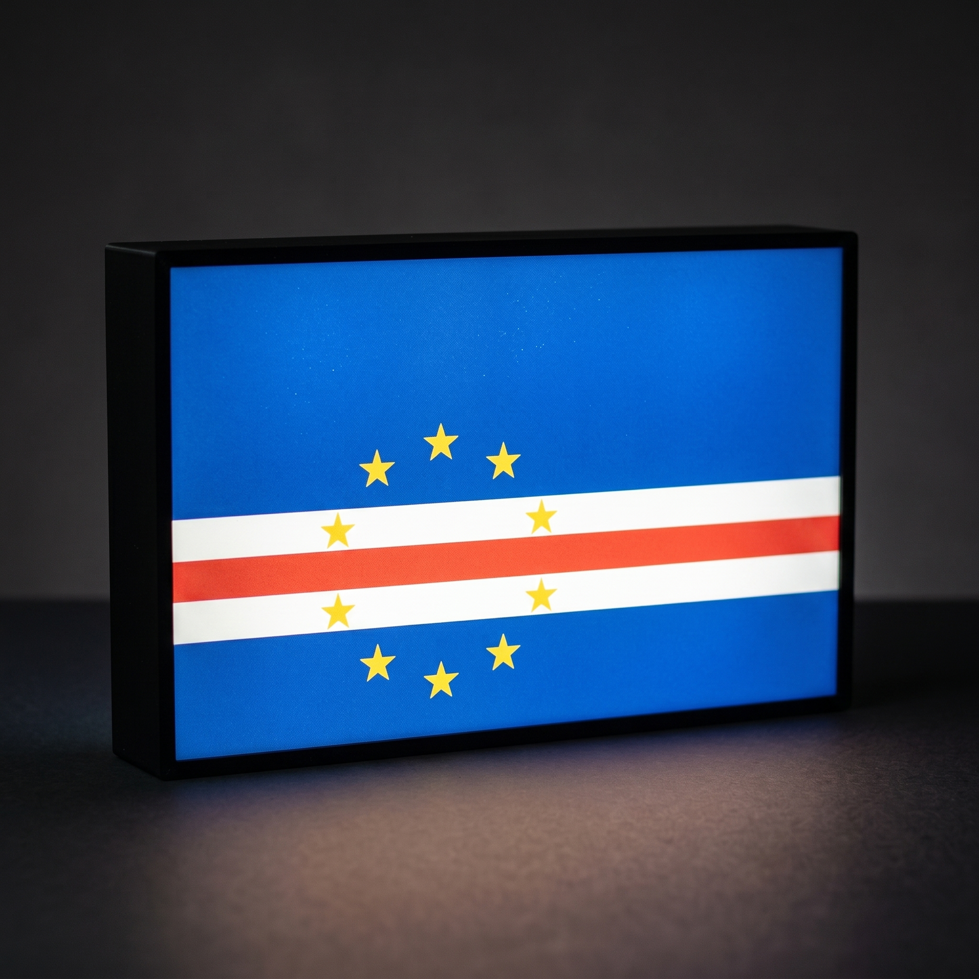 Kap Verde Flagge Lampe leuchtend