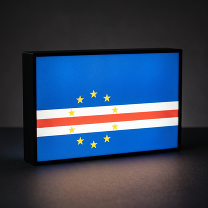 Kap Verde Flagge Lampe leuchtend