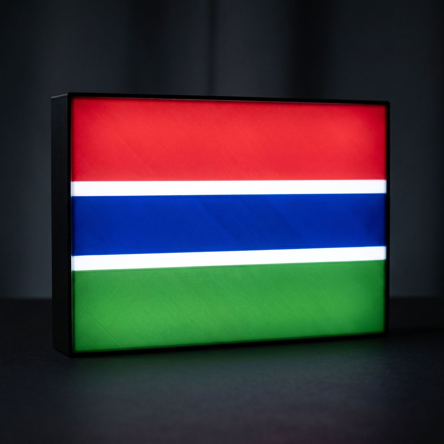 Gambia Flagge Lampe leuchtend