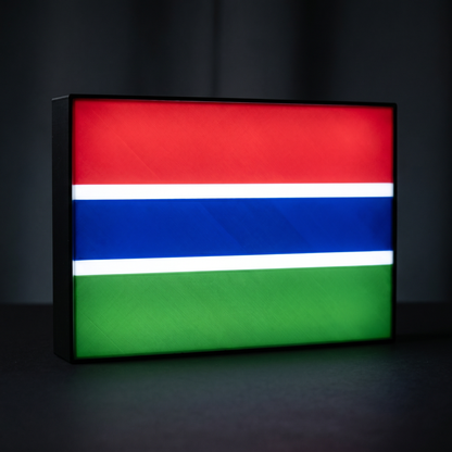 Gambia Flagge Lampe leuchtend