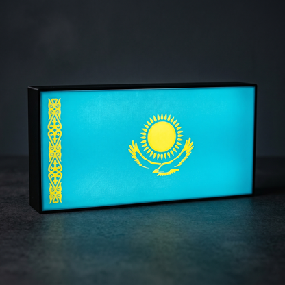 Kasachstan Flagge Lampe leuchtend