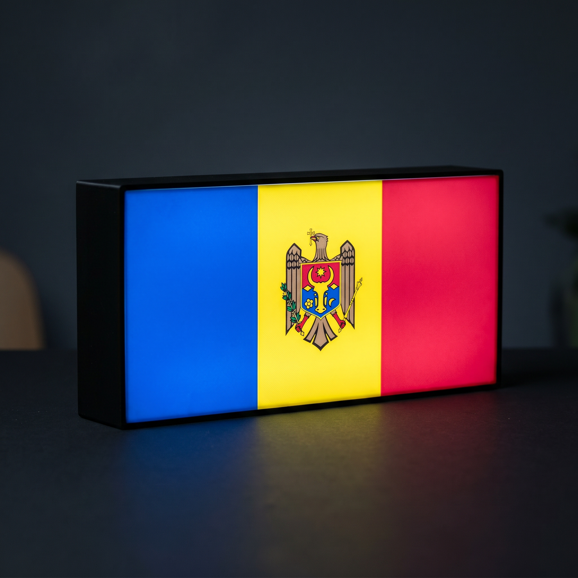 Moldau Flagge Lampe leuchtend