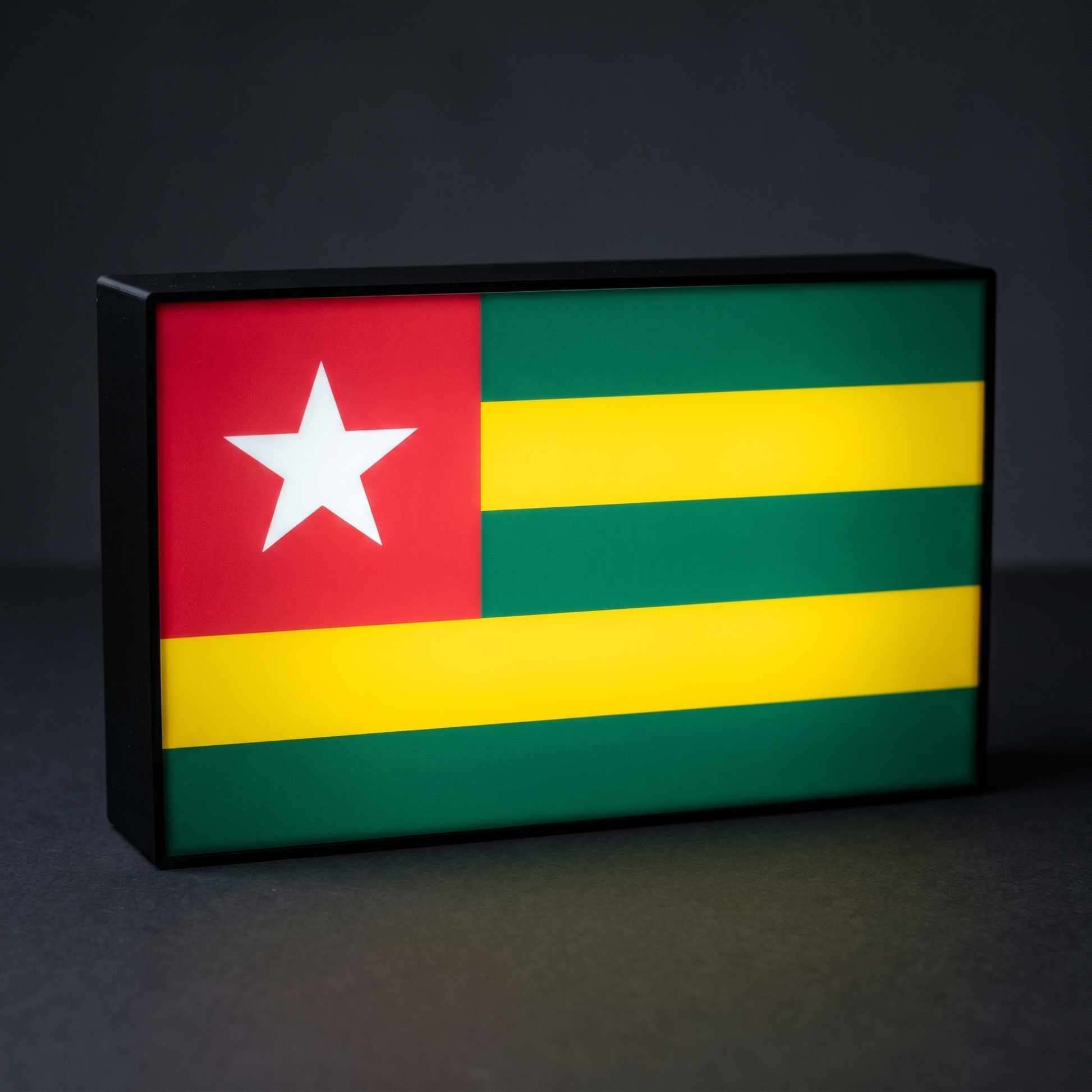 Togo Flagge Lampe leuchtend