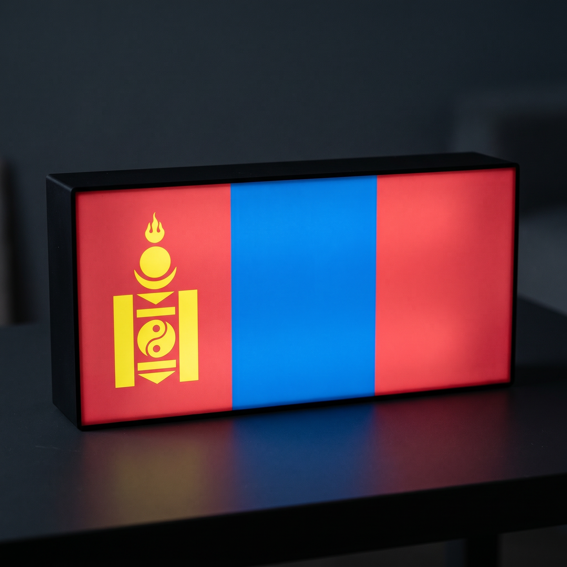 Mongolei Flagge Lampe leuchtend