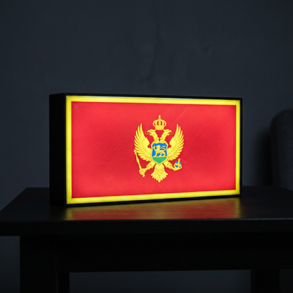 Montenegro Flagge Lampe leuchtend