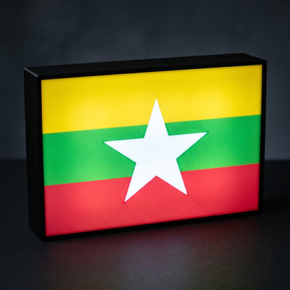 Myanmar Flagge Lampe leuchtend