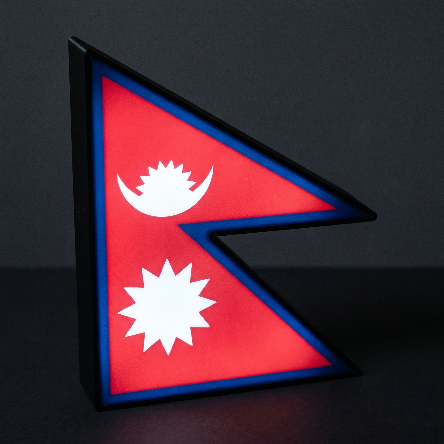 Nepal Flagge Lampe leuchtend