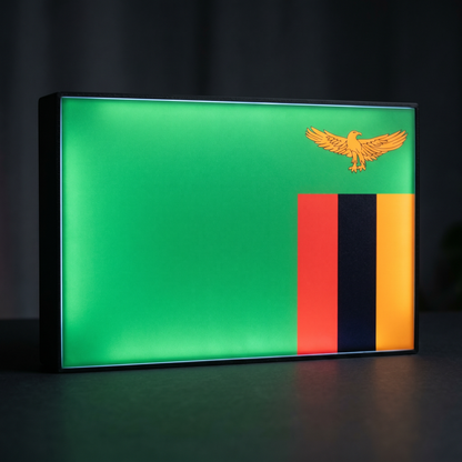 Sambia Flagge Lampe leuchtend