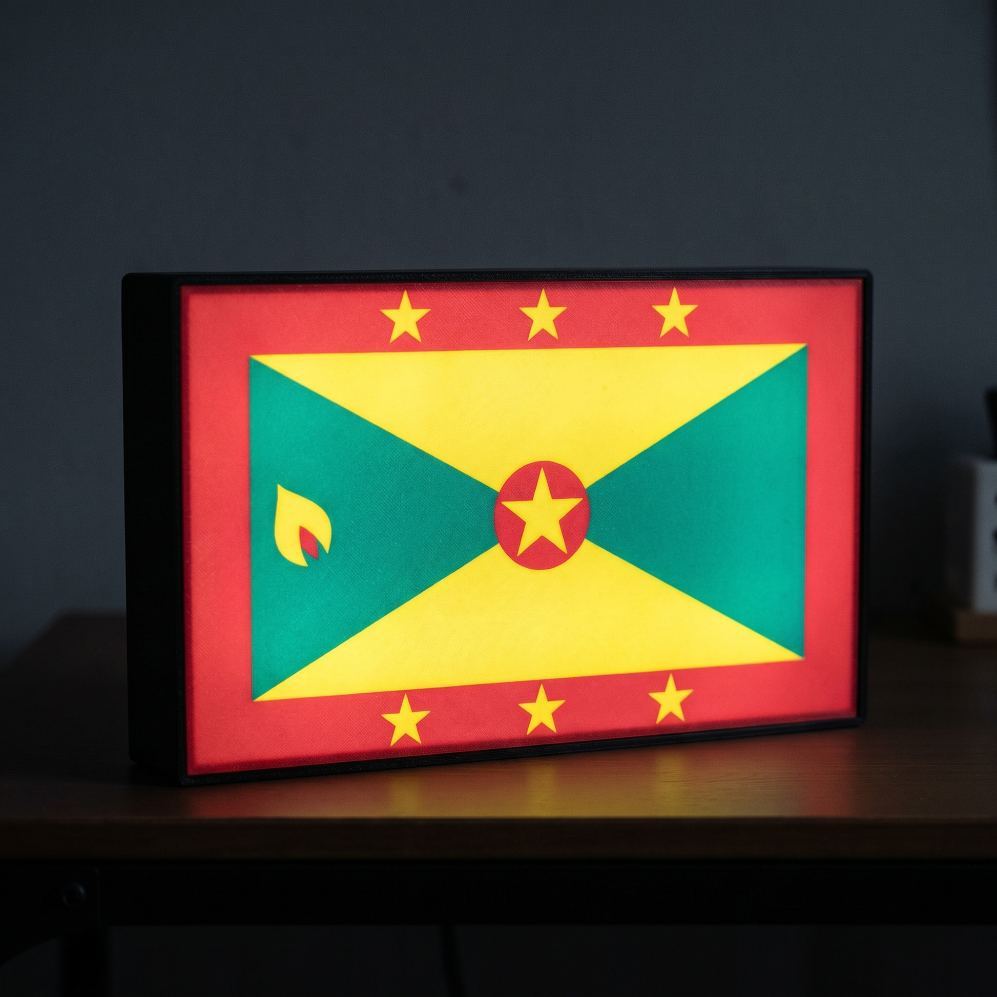 Grenada Flagge Lampe leuchtend