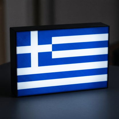 Griechenland Flagge Lampe leuchtend