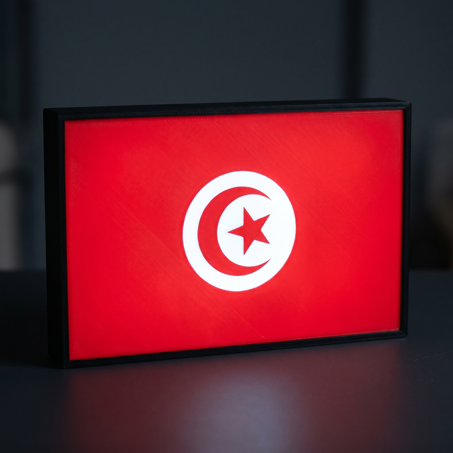 Tunesien Flagge Lampe leuchtend