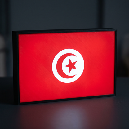 Tunesien Flagge Lampe leuchtend