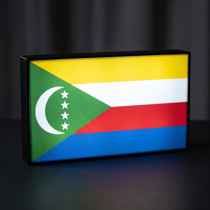 Komoren Flagge Lampe leuchtend