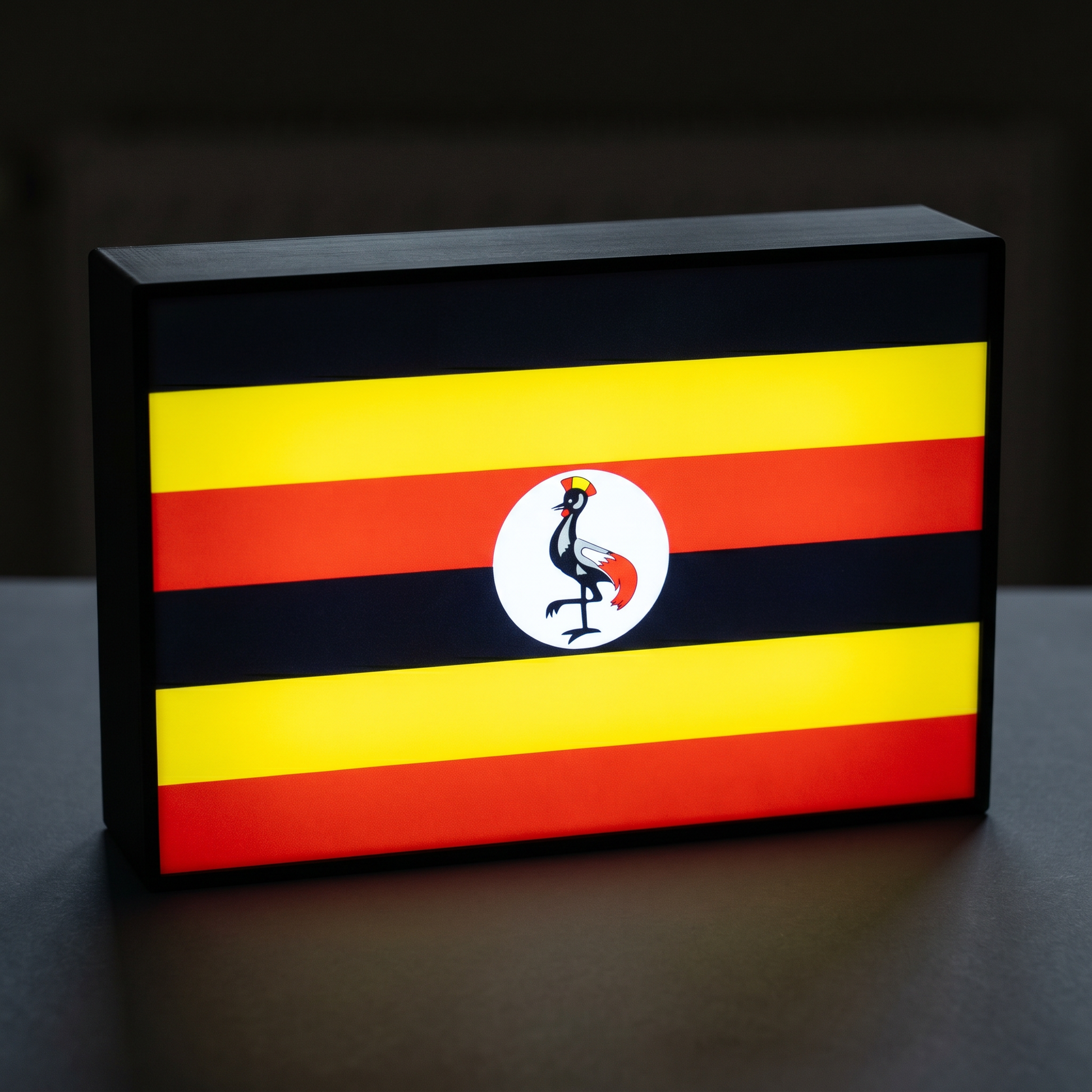 Uganda Flagge Lampe leuchtend