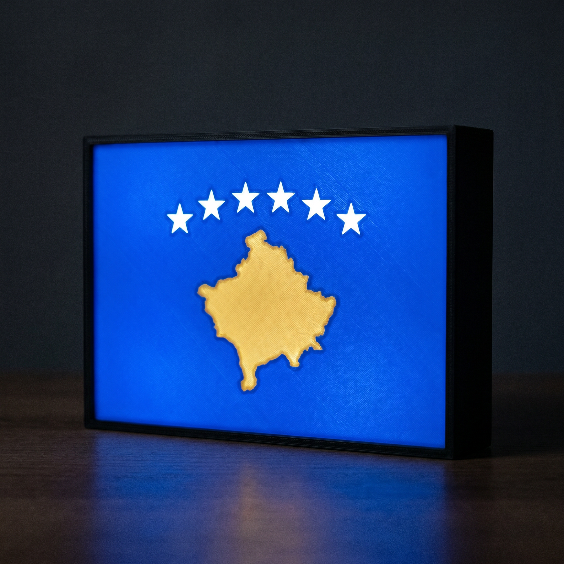 Kosovo Flagge Lampe leuchtend