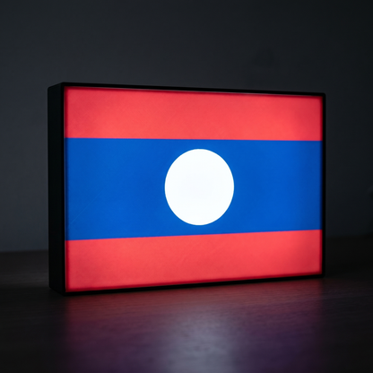 Laos Flagge Lampe leuchtend