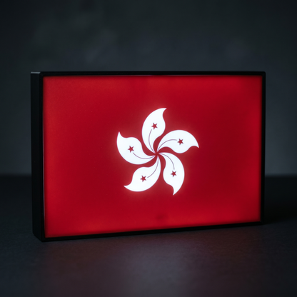 Hong Kong Flagge Lampe leuchtend
