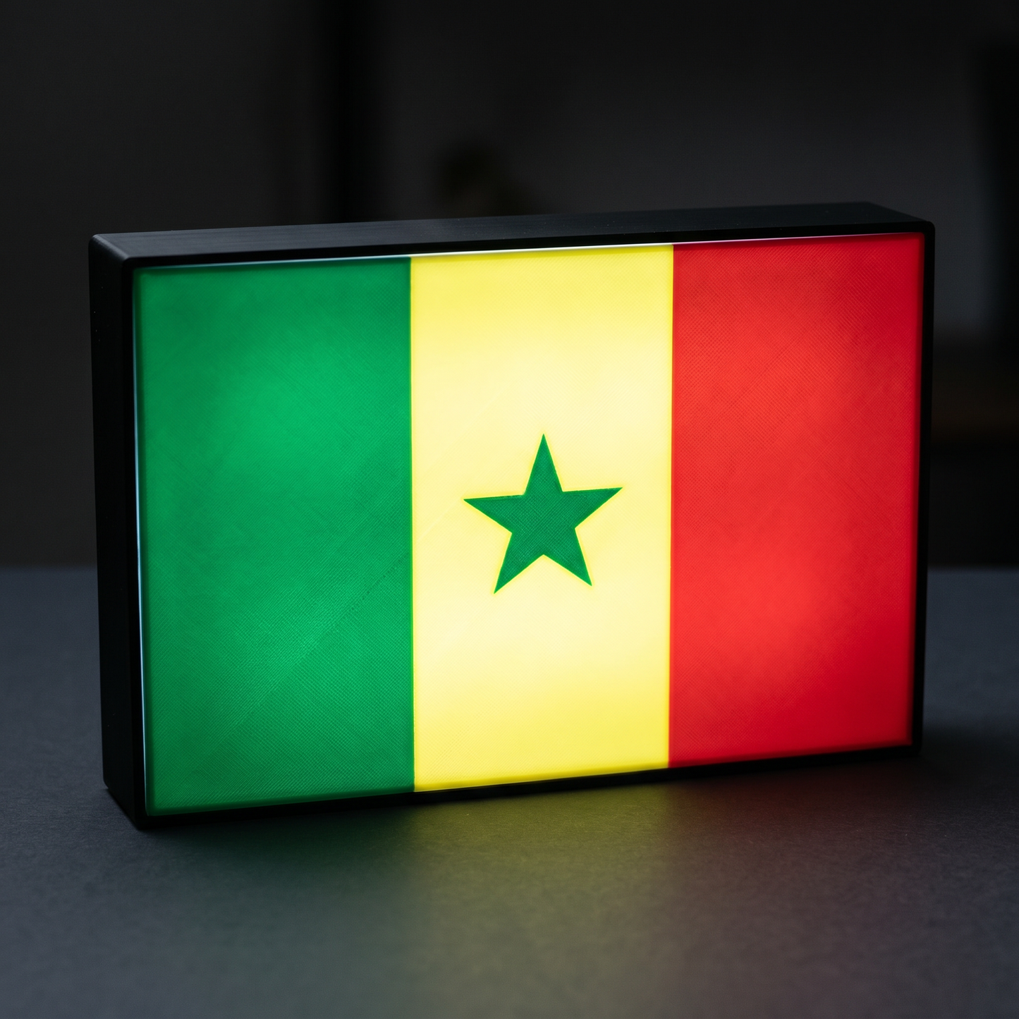 Senegal Flagge Lampe leuchtend