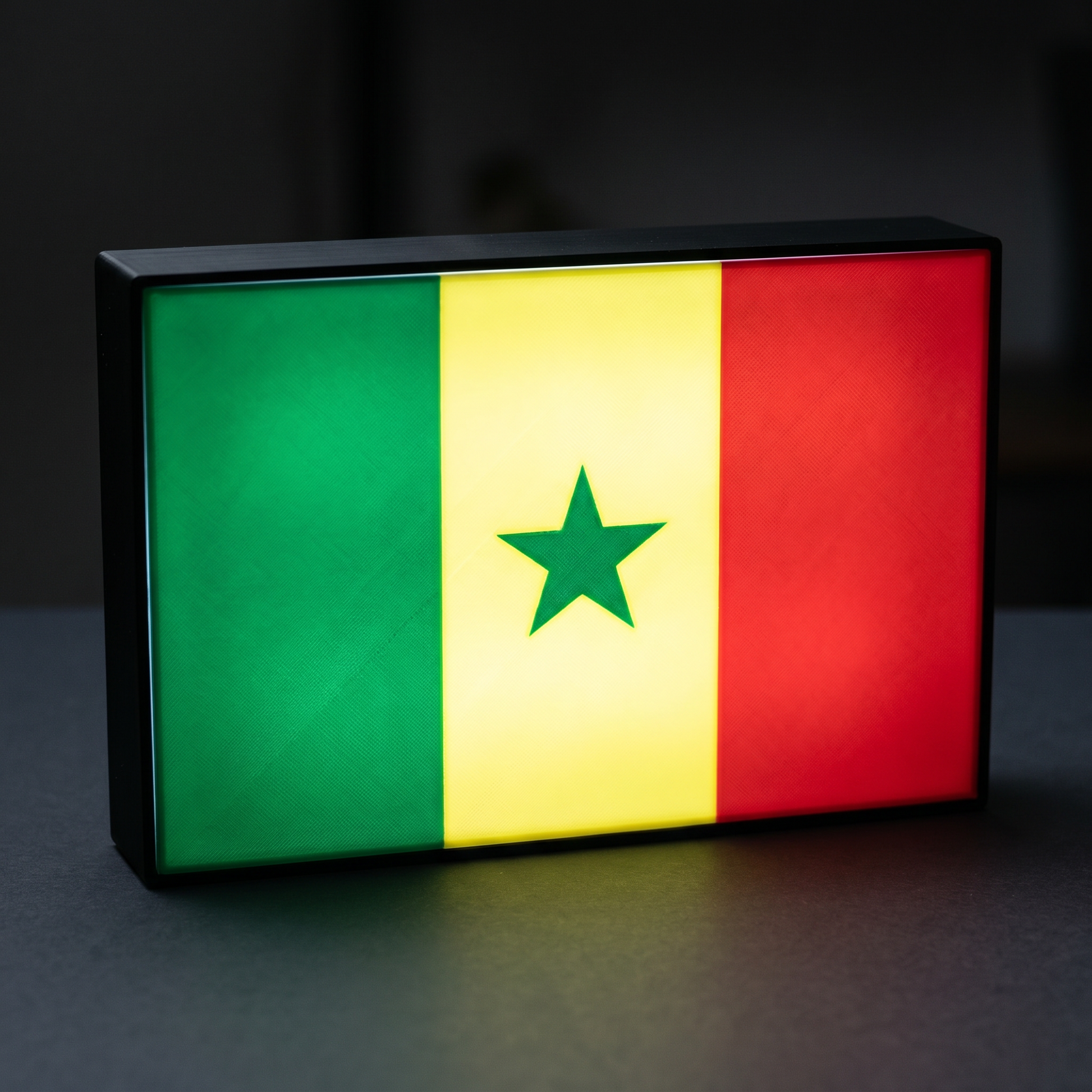 Senegal Flagge Lampe leuchtend