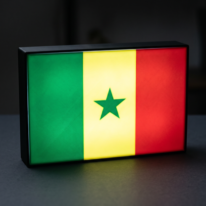 Senegal Flagge Lampe leuchtend