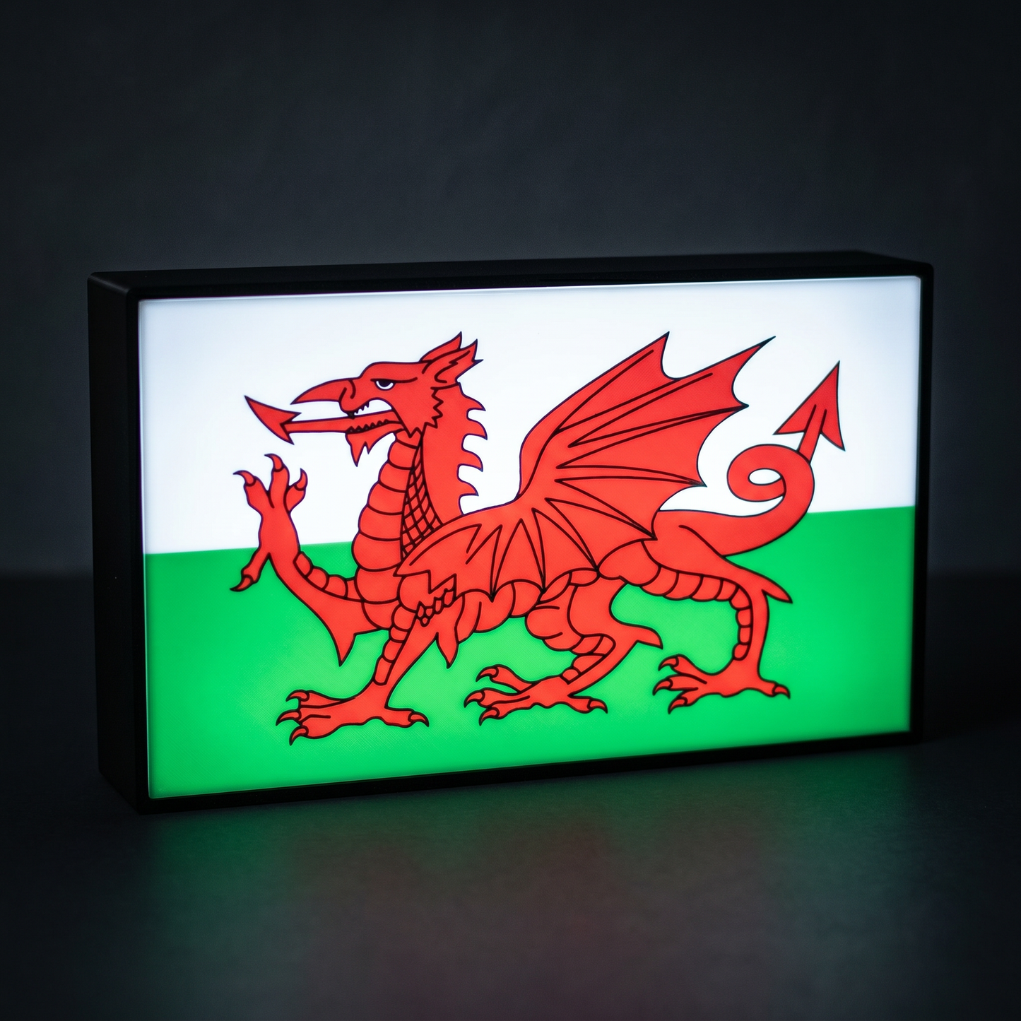 Wales Flagge Lampe leuchtend