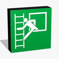 E016 Notausstieg mit Fluchtleiter Rettungszeichen ASR-Zeichen Lampe