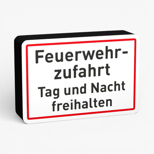Feuerwehrzufahrt Tag und Nacht freihalten Rot Feuerwehrzeichen Lampe