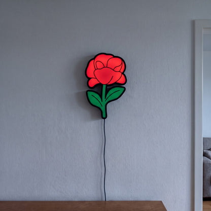 Mohnblume Lampe, an der Wand leuchtend
