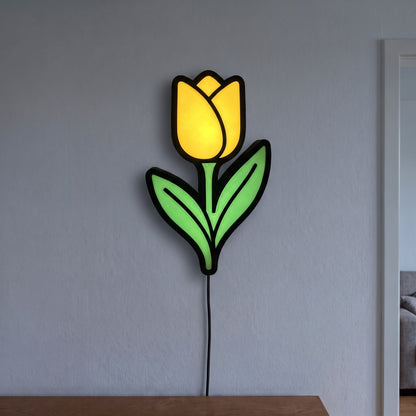 Tulpe Lampe, an der Wand leuchtend