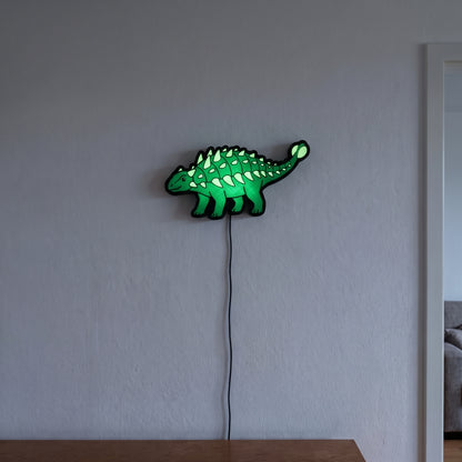 Ankylosaurus Lampe, an der Wand leuchtend