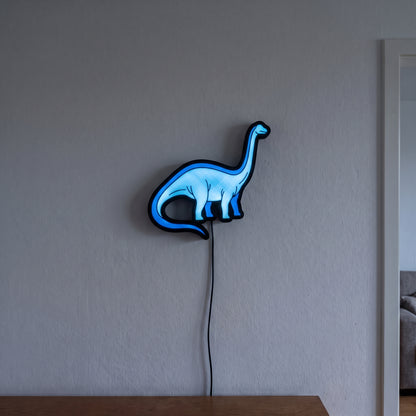 Diplodocus Lampe, an der Wand leuchtend