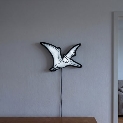 Pteranodon Lampe, an der Wand leuchtend
