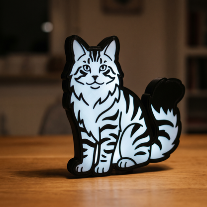 Maine Coon Lampe – Holz