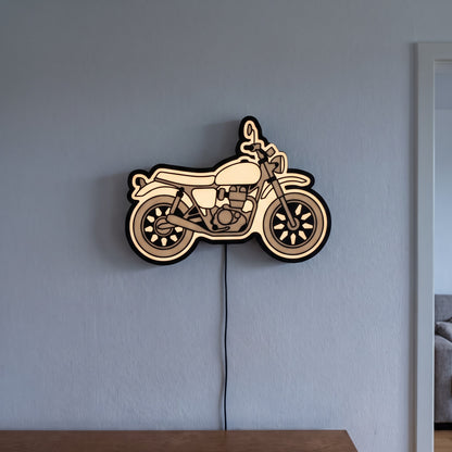 Scrambler Lampe, an der Wand leuchtend