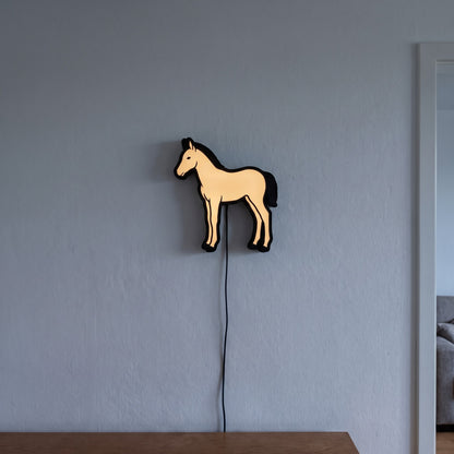 Fohlen Lampe, an der Wand leuchtend