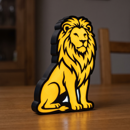 Löwe Lampe – Holz