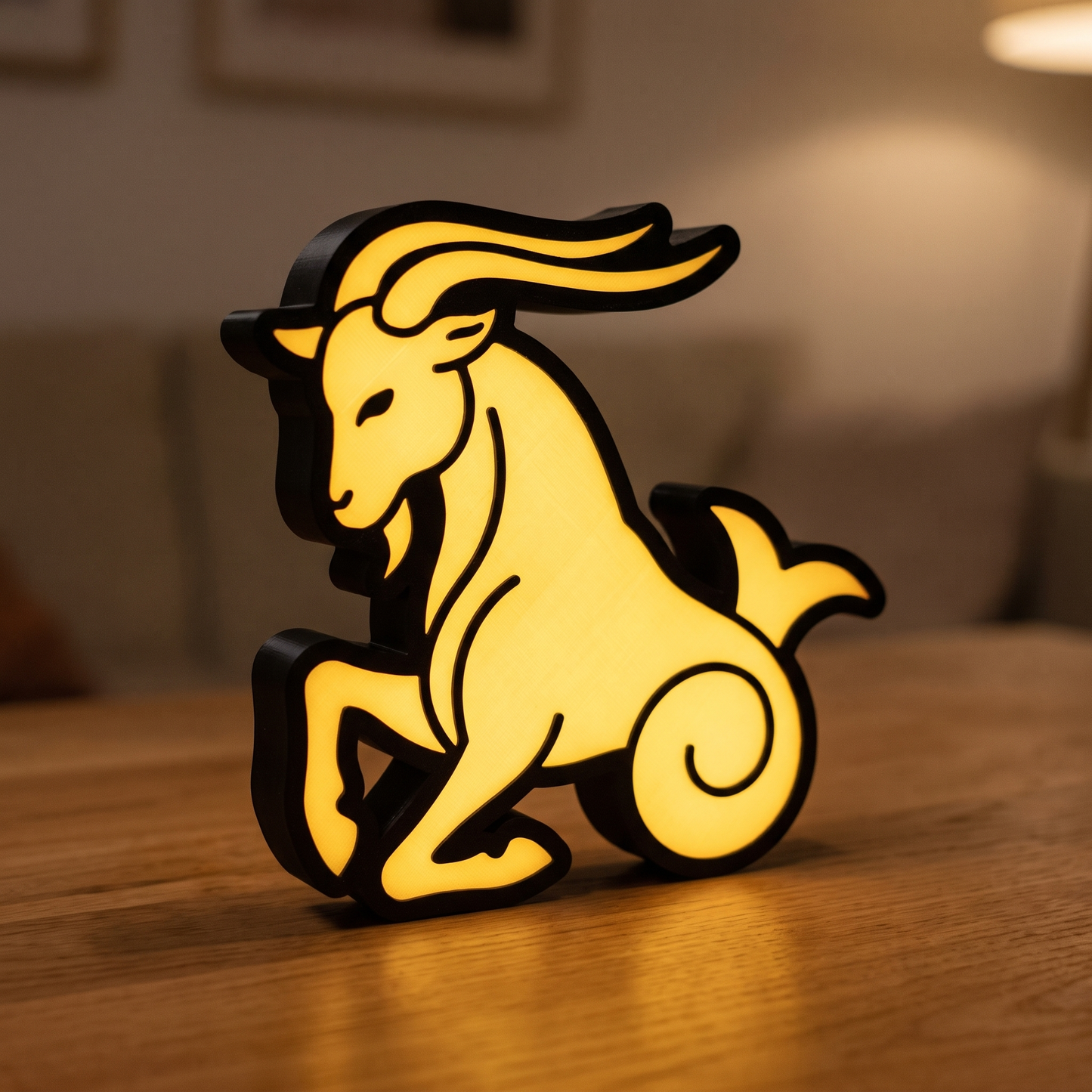 Steinbock Lampe – Holz