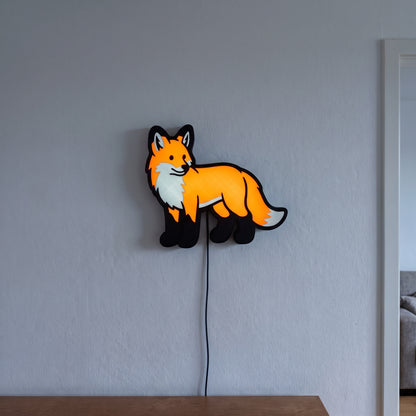 Fuchs Lampe, an der Wand leuchtend