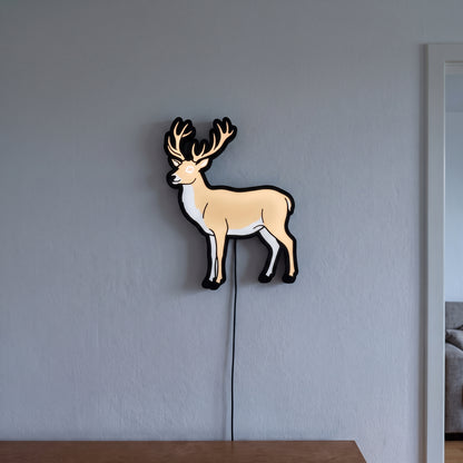 Hirsch Lampe, an der Wand leuchtend